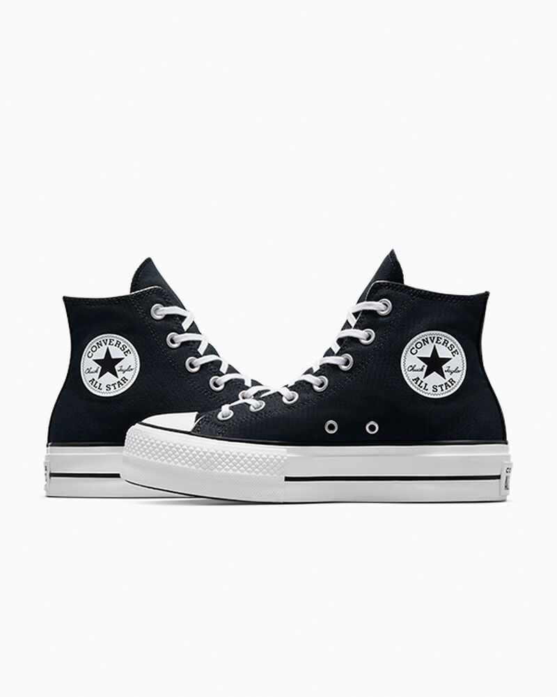 Dámské Boty Na Platformy Converse ​Chuck Taylor All Star Lift Platene Černé Bílé Bílé | 0136-ZPENI
