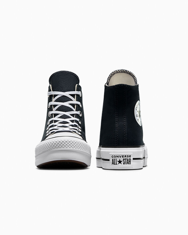Dámské Boty Na Platformy Converse ​Chuck Taylor All Star Lift Platene Černé Bílé Bílé | 0136-ZPENI