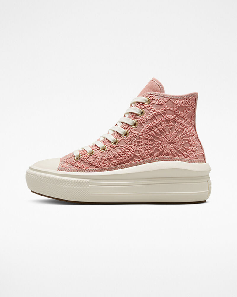 Dámské Boty Na Platformy Converse ​Chuck Taylor All Star Move Daisy Cord Červené Růžové | 0214-CJYET