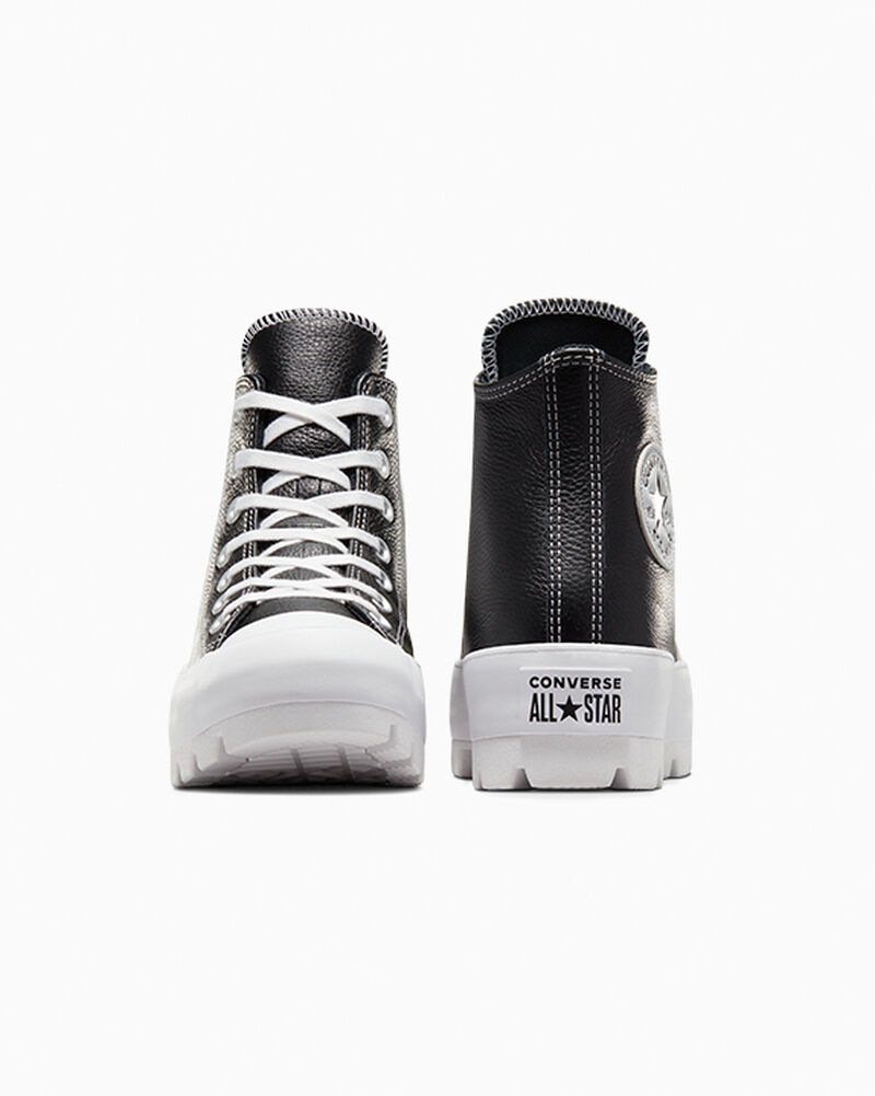 Dámské Boty Na Platformy Converse ​Chuck Taylor All Star Lugged Læder Černé Bílé Bílé | 0452-YUSZG