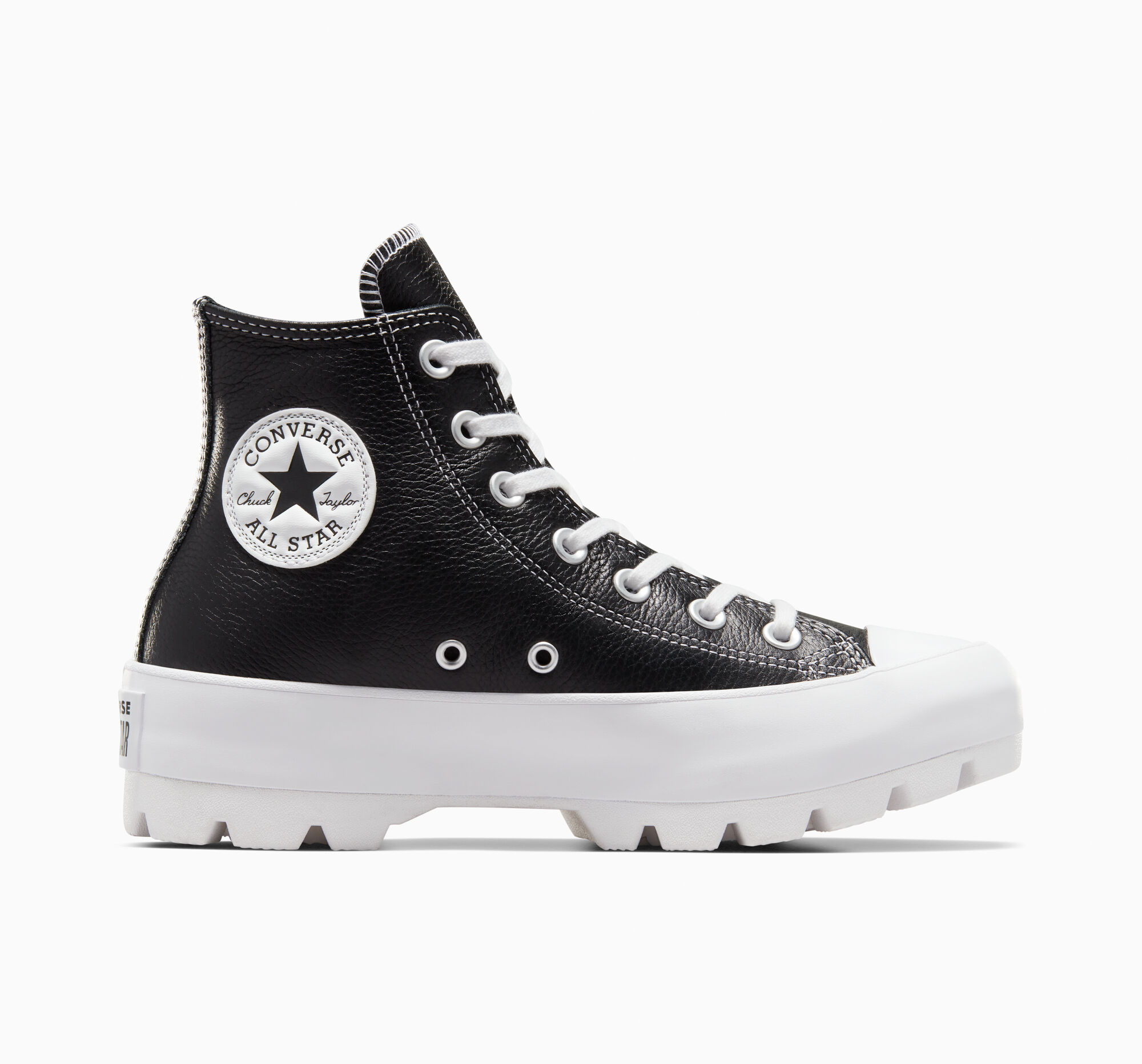 Dámské Boty Na Platformy Converse ​Chuck Taylor All Star Lugged Læder Černé Bílé Bílé | 0452-YUSZG