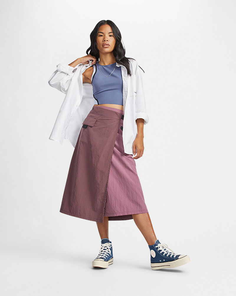 Dámské Boty Na Platformy Converse ​Chuck Taylor All Star Lift Denim Tmavě Blankyt Růžové | 0513-FBSYG