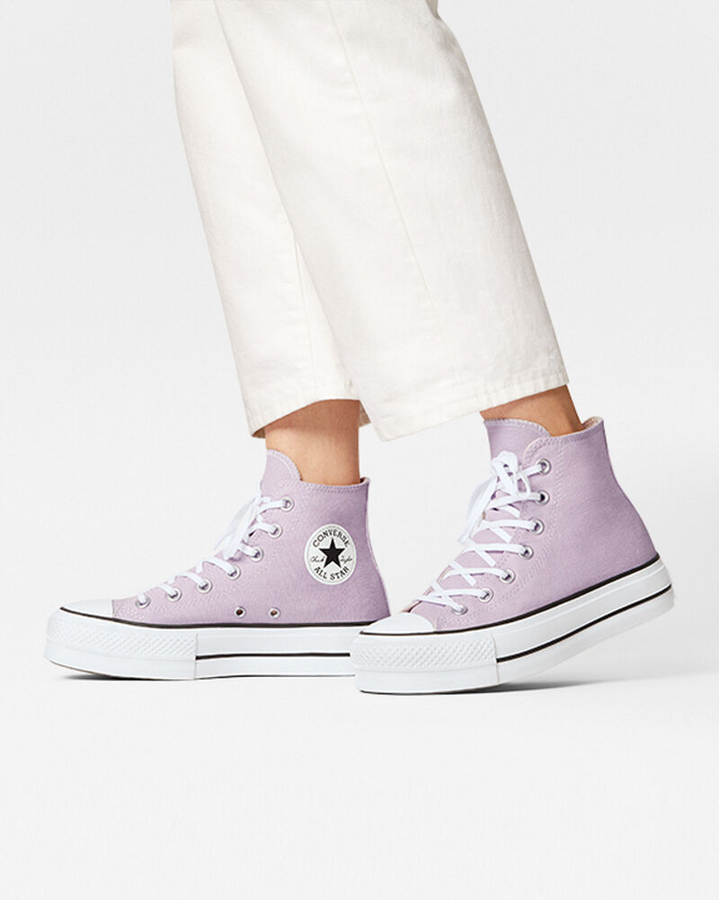 Dámské Boty Na Platformy Converse ​Chuck Taylor All Star Lift Seasonal Color Bílé Černé | 0769-OPRBD