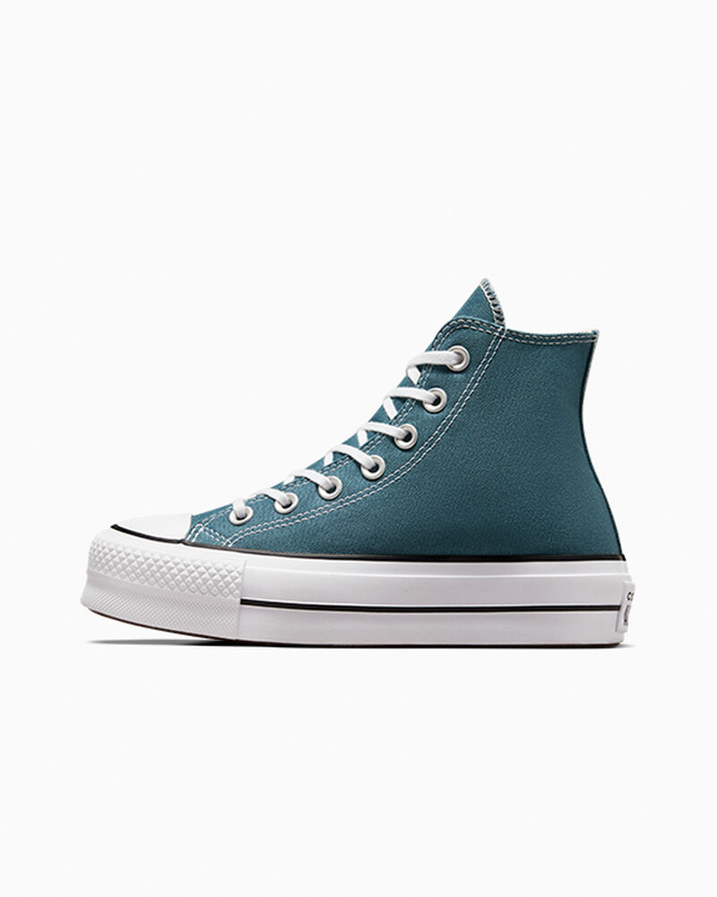 Dámské Boty Na Platformy Converse ​Chuck Taylor All Star Lift Platene Bílé Černé | 0961-AHIZT