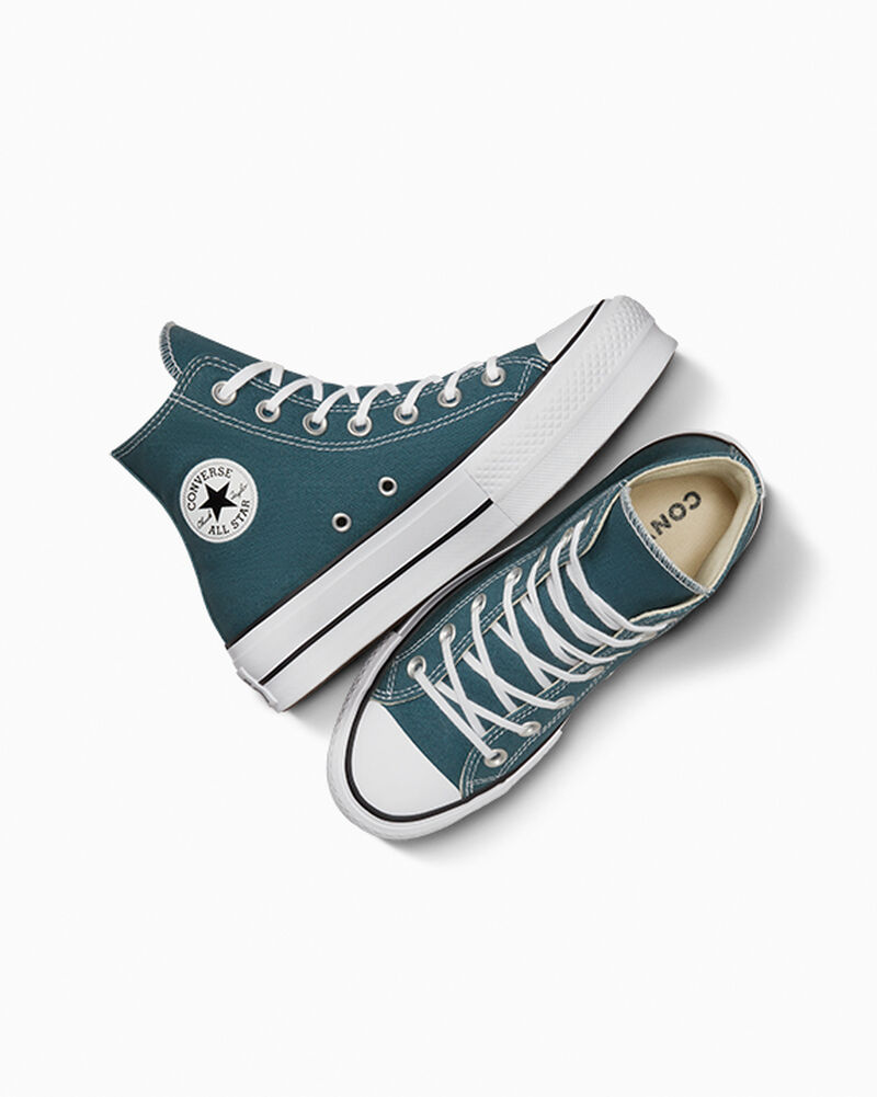 Dámské Boty Na Platformy Converse ​Chuck Taylor All Star Lift Platene Bílé Černé | 0961-AHIZT