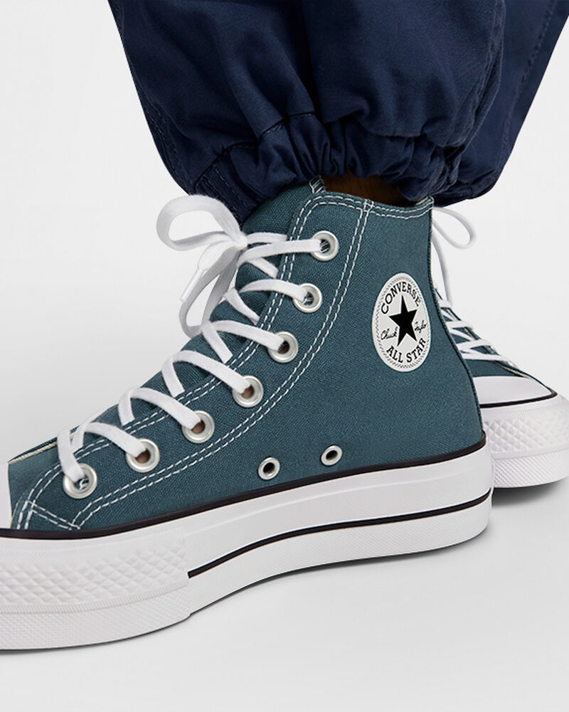 Dámské Boty Na Platformy Converse ​Chuck Taylor All Star Lift Platene Bílé Černé | 0961-AHIZT