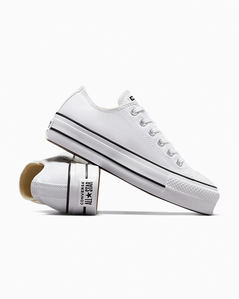 Dámské Boty Na Platformy Converse ​Chuck Taylor All Star Lift Platene Bílé Černé Bílé | 1835-OWIPC