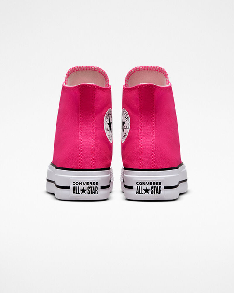 Dámské Boty Na Platformy Converse ​Chuck Taylor All Star Lift Platene Růžové Černé Bílé | 3048-EHUYR