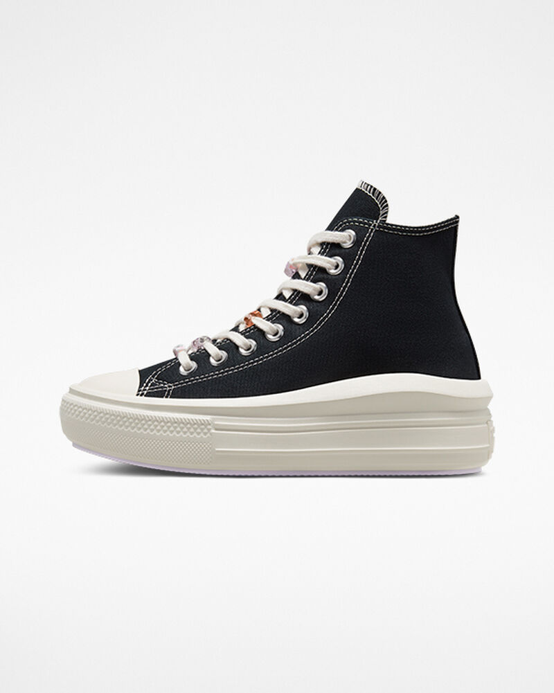 Dámské Boty Na Platformy Converse ​Chuck Taylor All Star Move DIY Beads Černé Fialové | 3897-ZOJUN