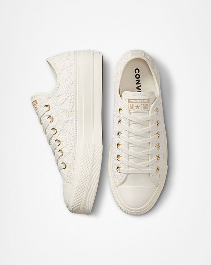 Dámské Boty Na Platformy Converse ​Chuck Taylor All Star Lift Daisy Cord Bílé | 4053-BHENL