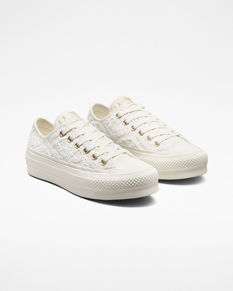 Dámské Boty Na Platformy Converse ​Chuck Taylor All Star Lift Daisy Cord Bílé | 4053-BHENL