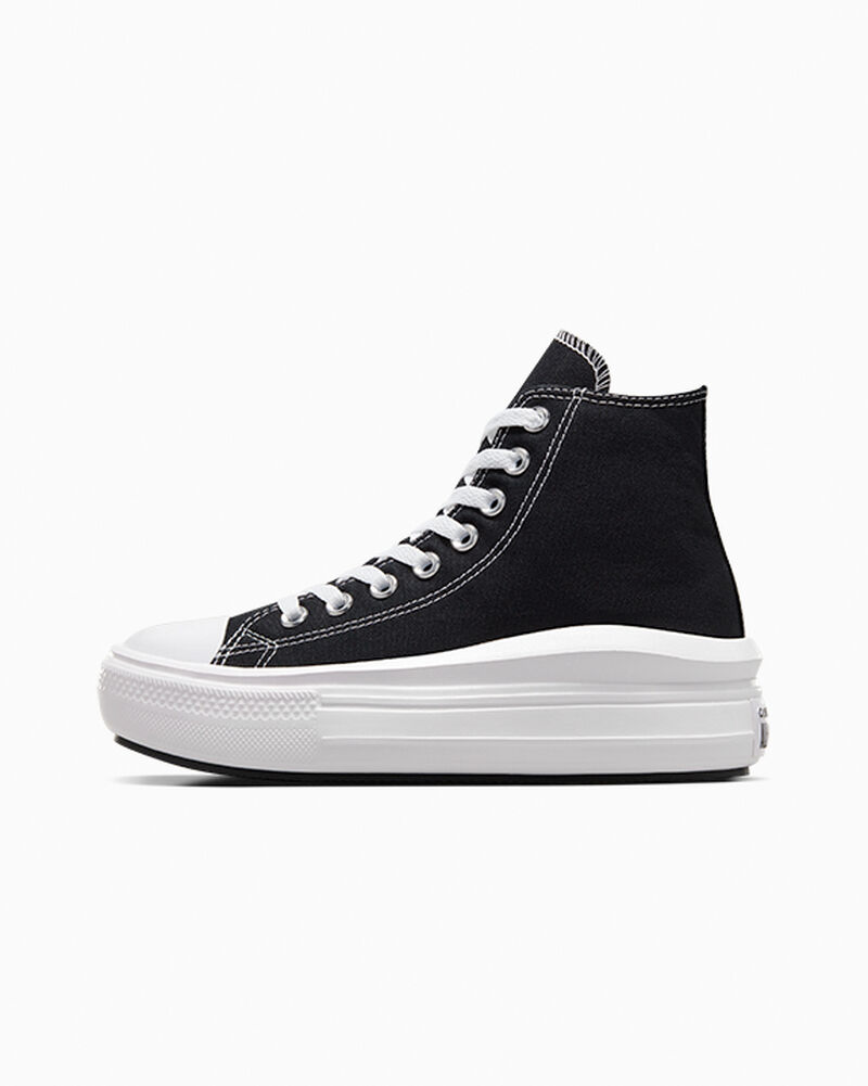 Dámské Boty Na Platformy Converse ​Chuck Taylor All Star Move Černé Béžový Bílé Bílé | 4097-MZLUH