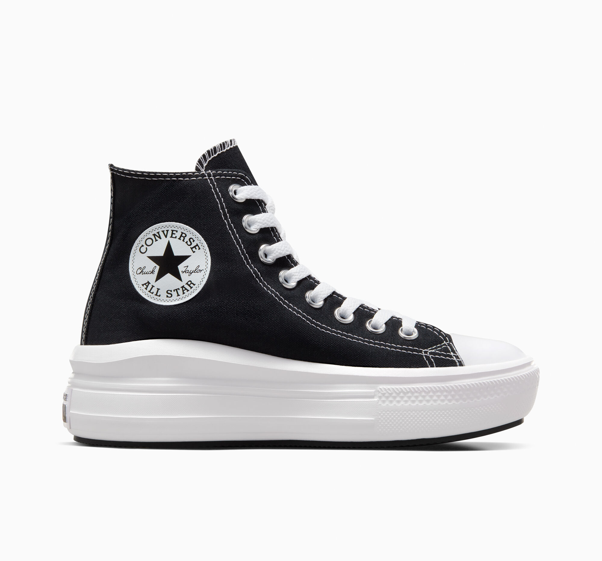 Dámské Boty Na Platformy Converse ​Chuck Taylor All Star Move Černé Béžový Bílé Bílé | 4097-MZLUH