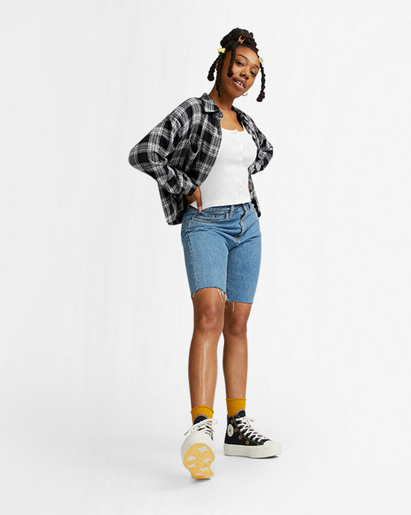 Dámské Boty Na Platformy Converse ​Chuck Taylor All Star Lift Festival Florals Černé Světle Zlaté | 4523-NWQLD