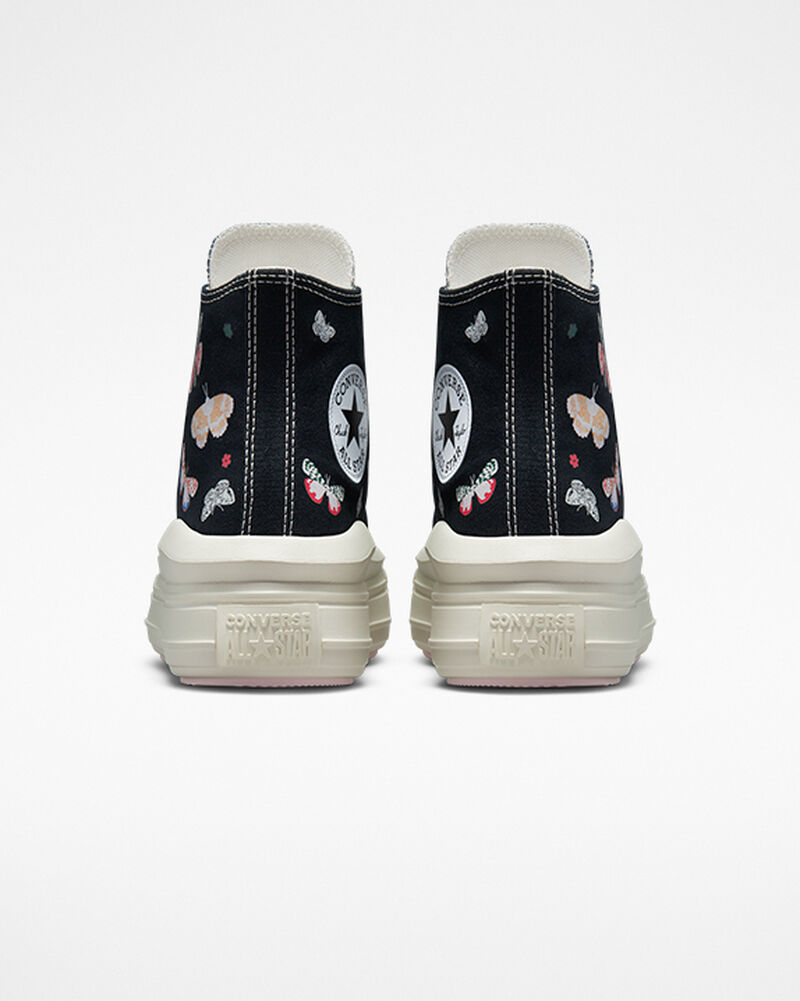 Dámské Boty Na Platformy Converse ​Chuck Taylor All Star Move Butterfly Wings Černé Růžové | 4582-KLBRP