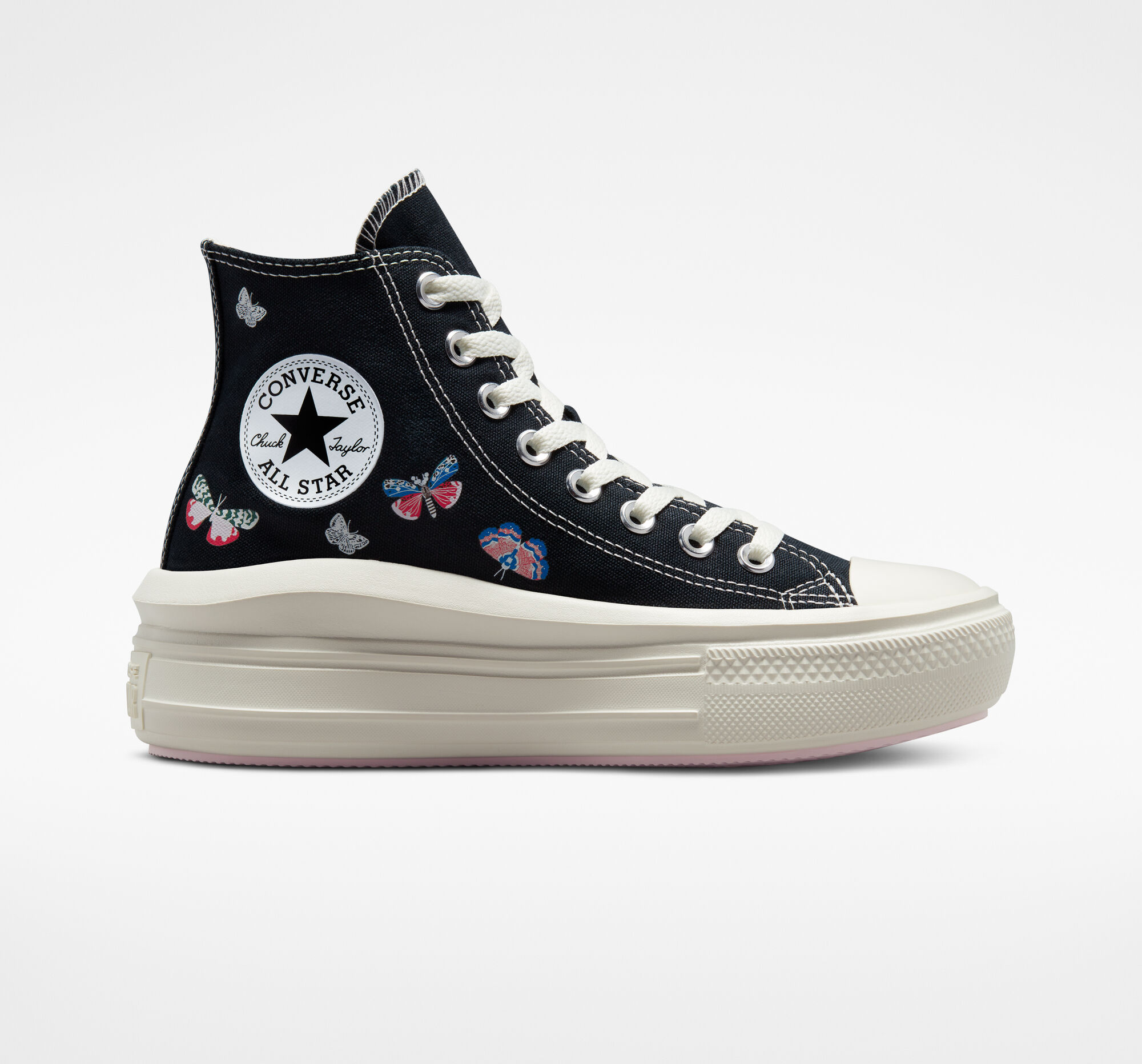 Dámské Boty Na Platformy Converse ​Chuck Taylor All Star Move Butterfly Wings Černé Růžové | 4582-KLBRP