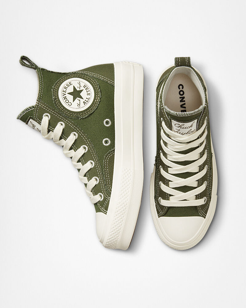 Dámské Boty Na Platformy Converse ​Chuck Taylor All Star Lift Oversized Patch Utility/Egret/Egret | 5073-GHYEU