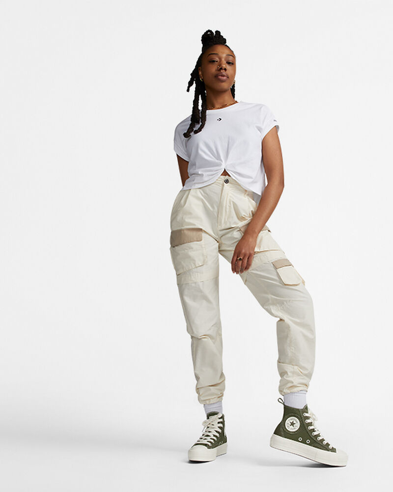 Dámské Boty Na Platformy Converse ​Chuck Taylor All Star Lift Oversized Patch Utility/Egret/Egret | 5073-GHYEU