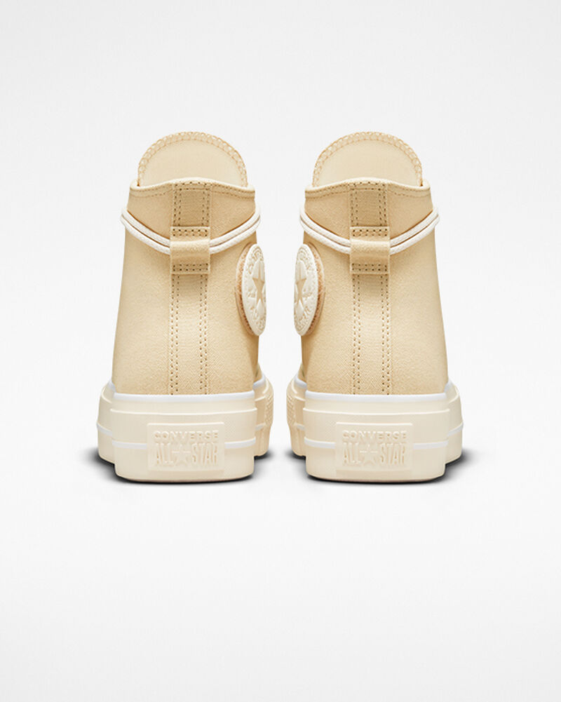 Dámské Boty Na Platformy Converse ​Chuck Taylor All Star Lift Platene Oat Milk/Oat Milk | 5432-ZWRUP