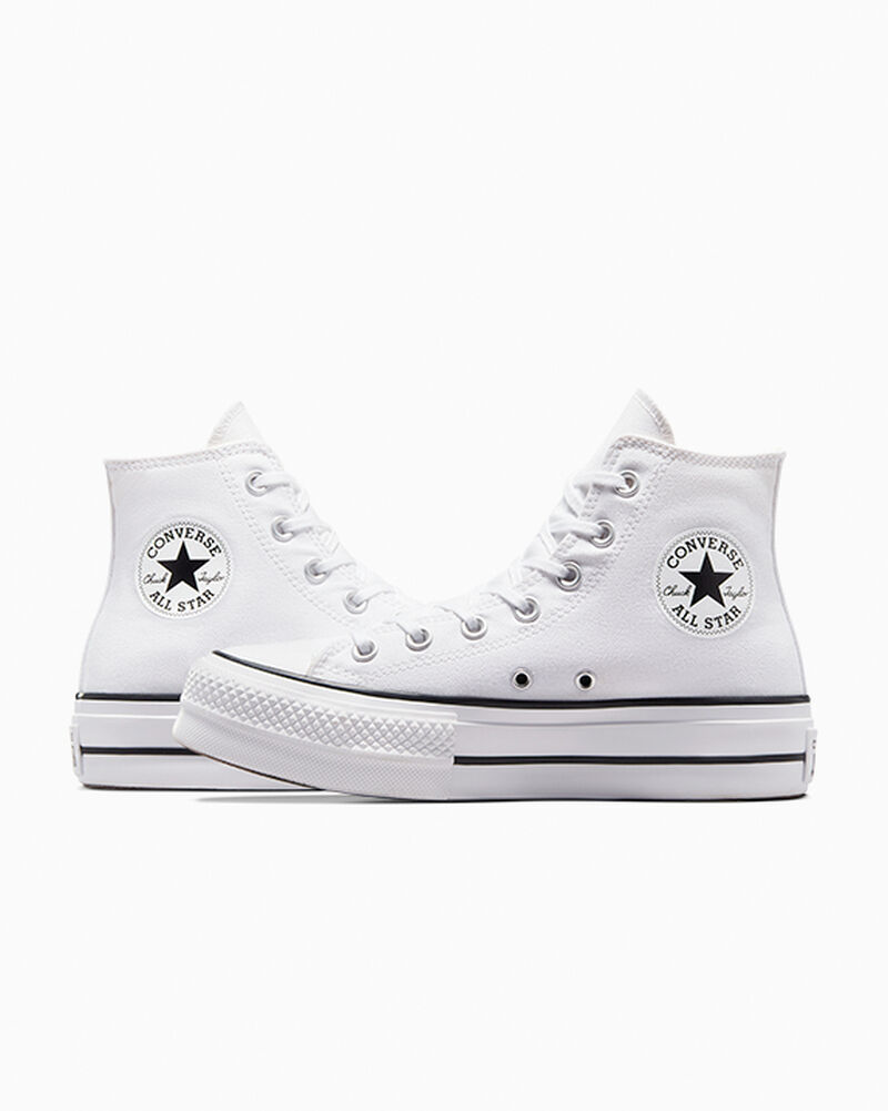 Dámské Boty Na Platformy Converse ​Chuck Taylor All Star Lift Platene Bílé Černé Bílé | 5618-LAVGT
