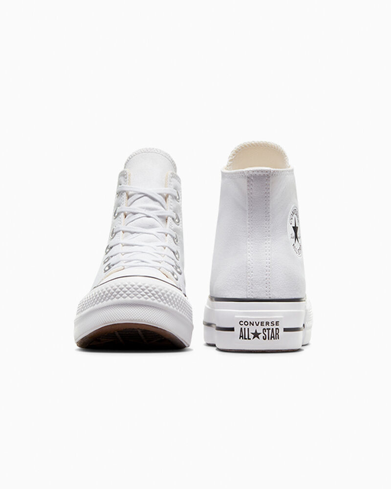 Dámské Boty Na Platformy Converse ​Chuck Taylor All Star Lift Platene Bílé Černé Bílé | 5618-LAVGT