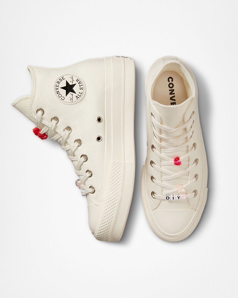 Dámské Boty Na Platformy Converse ​Chuck Taylor All Star Lift DIY Beads Černé | 6751-JWNPQ