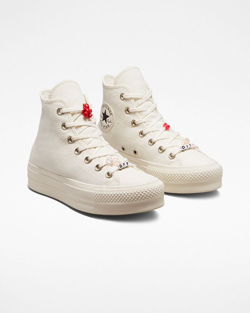 Dámské Boty Na Platformy Converse ​Chuck Taylor All Star Lift DIY Beads Černé | 6751-JWNPQ