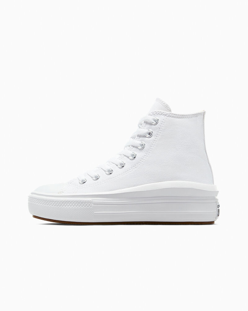 Dámské Boty Na Platformy Converse ​Chuck Taylor All Star Move Bílé Béžový Bílé Černé | 7052-YUPLZ