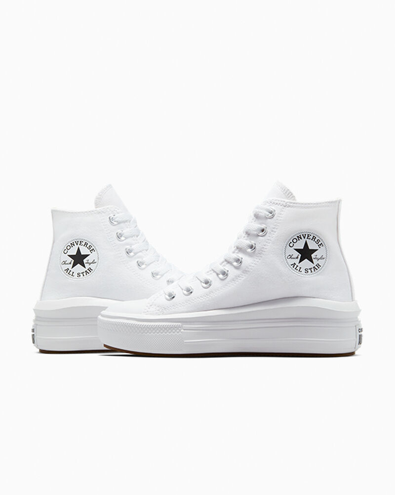 Dámské Boty Na Platformy Converse ​Chuck Taylor All Star Move Bílé Béžový Bílé Černé | 7052-YUPLZ