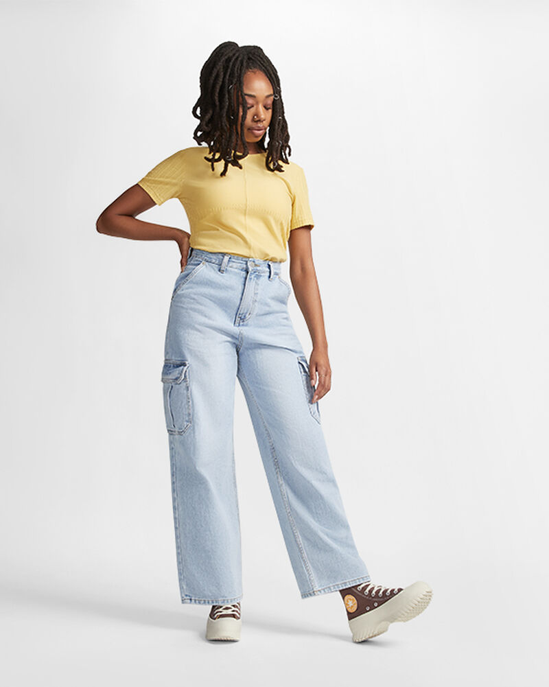 Dámské Boty Na Platformy Converse ​Chuck Taylor All Star Lugged 2.0 Denim Hnědé | 7096-IKPWJ