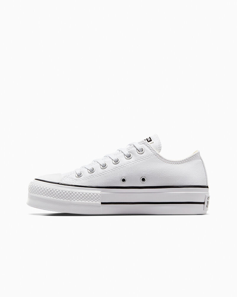 Dámské Boty Na Platformy Converse ​Chuck Taylor All Star Lift Platene Bílé Černé Bílé | 7145-ETXPK