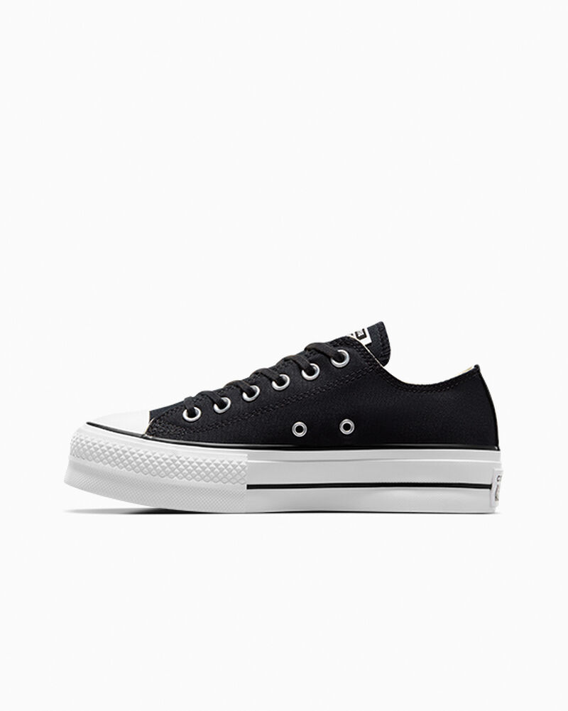 Dámské Boty Na Platformy Converse ​Chuck Taylor All Star Lift Platene Černé Bílé Bílé | 7689-XSTUH
