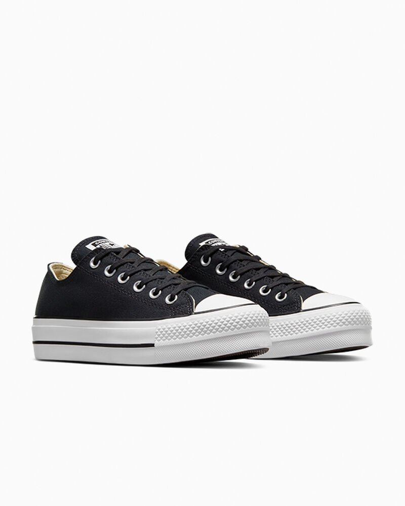Dámské Boty Na Platformy Converse ​Chuck Taylor All Star Lift Platene Černé Bílé Bílé | 7689-XSTUH