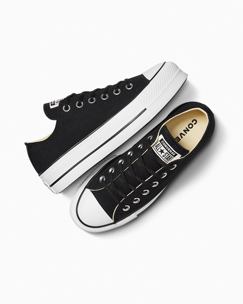 Dámské Boty Na Platformy Converse ​Chuck Taylor All Star Lift Platene Černé Bílé Bílé | 7689-XSTUH