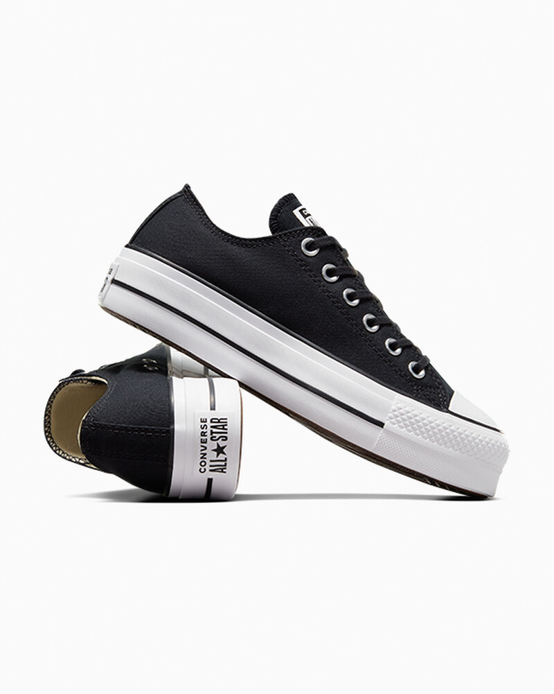 Dámské Boty Na Platformy Converse ​Chuck Taylor All Star Lift Platene Černé Bílé Bílé | 7689-XSTUH