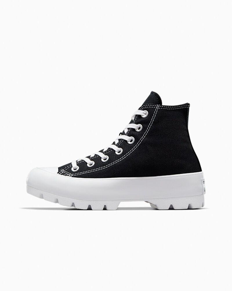 Dámské Boty Na Platformy Converse ​Chuck Taylor All Star Lugged Černé Bílé Černé | 7926-YABKV