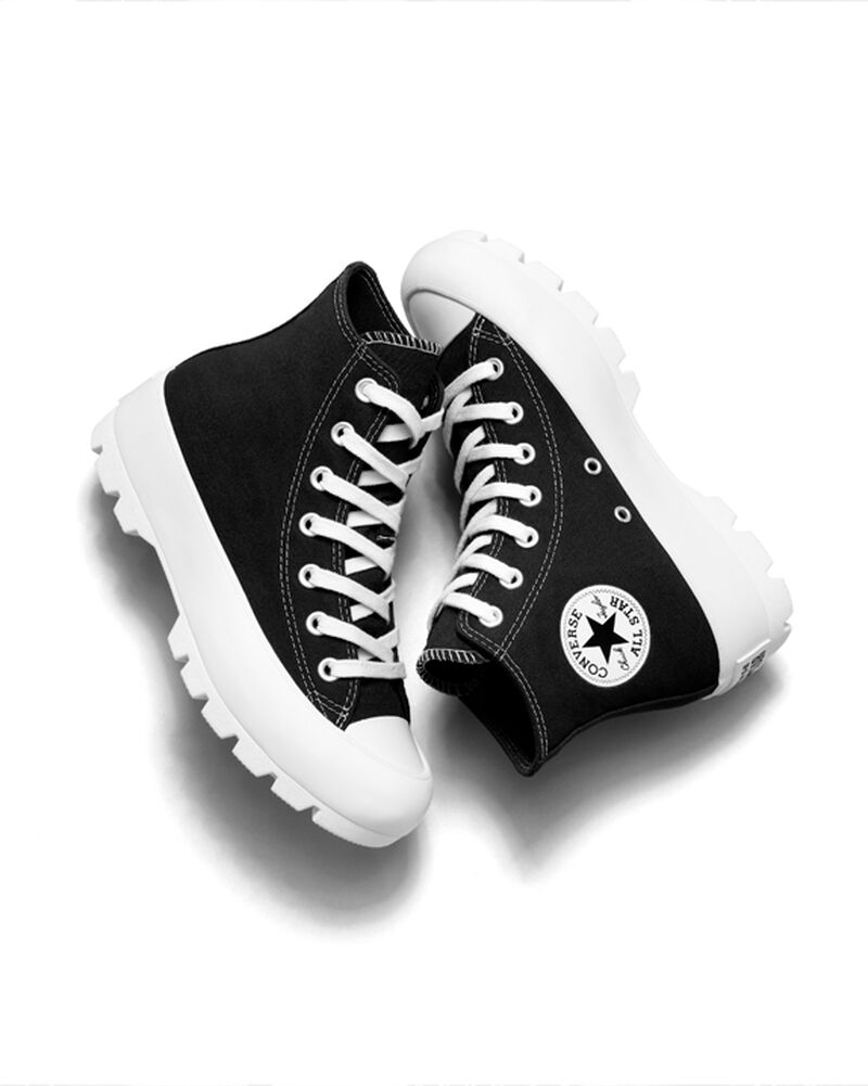 Dámské Boty Na Platformy Converse ​Chuck Taylor All Star Lugged Černé Bílé Černé | 7926-YABKV