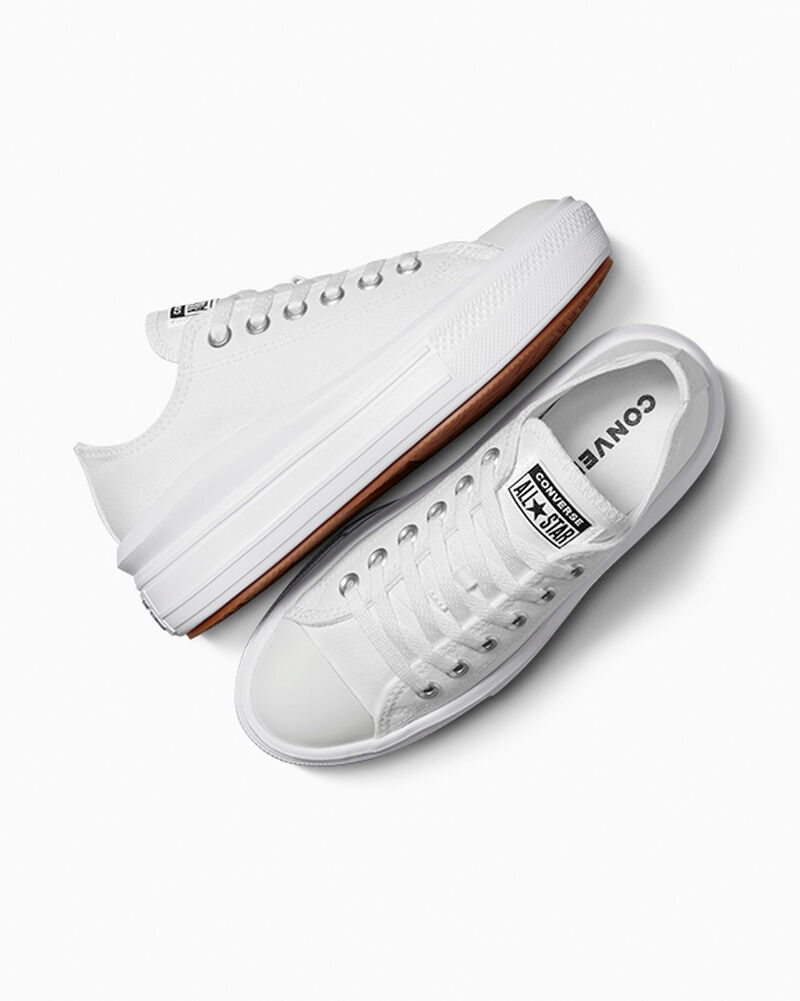 Dámské Boty Na Platformy Converse ​Chuck Taylor All Star Move Bílé Bílé Bílé | 8596-SPGXC