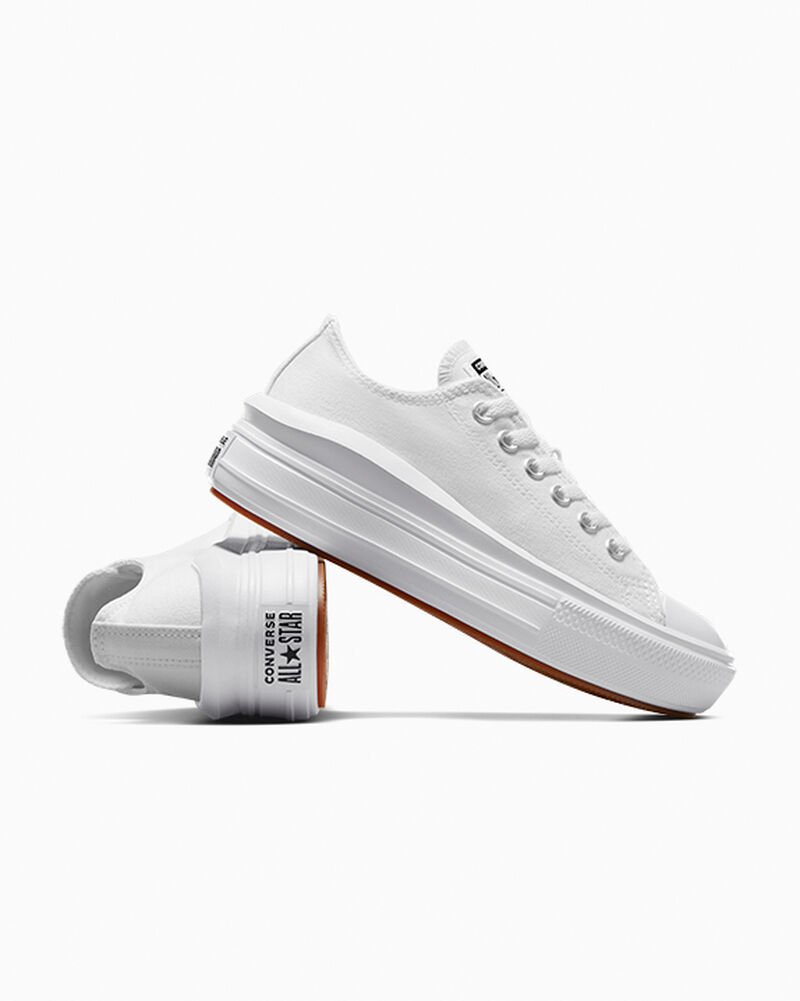 Dámské Boty Na Platformy Converse ​Chuck Taylor All Star Move Bílé Bílé Bílé | 8596-SPGXC