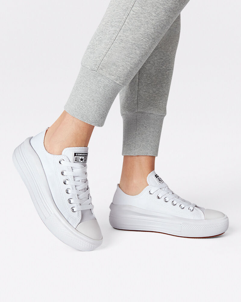 Dámské Boty Na Platformy Converse ​Chuck Taylor All Star Move Bílé Bílé Bílé | 8596-SPGXC