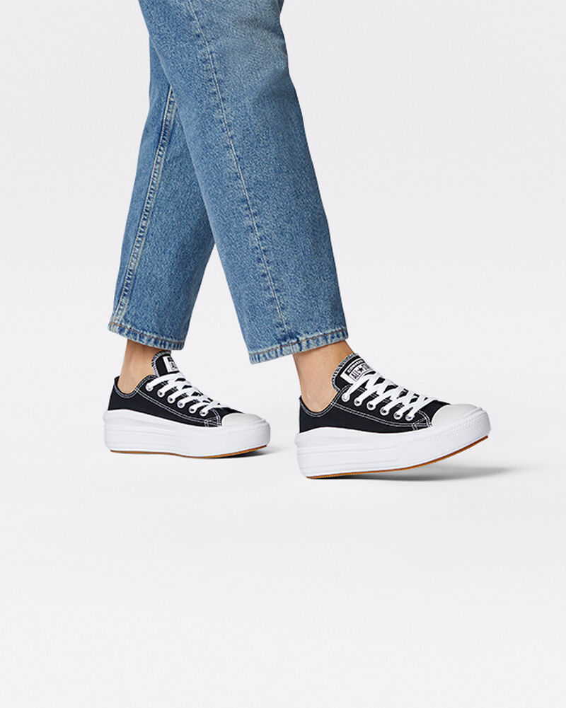 Dámské Boty Na Platformy Converse ​Chuck Taylor All Star Move Černé Bílé Bílé | 8964-ABLQR