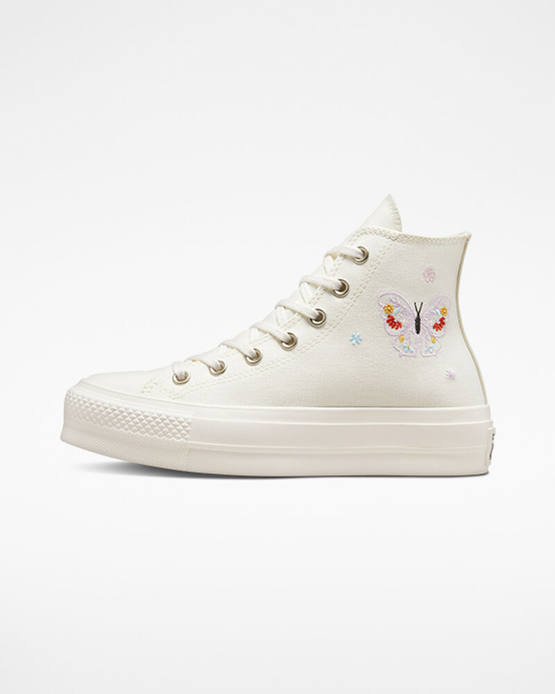 Dámské Boty Na Platformy Converse ​Chuck Taylor All Star Lift Butterfly Wings Růžové | 9643-KYHPD
