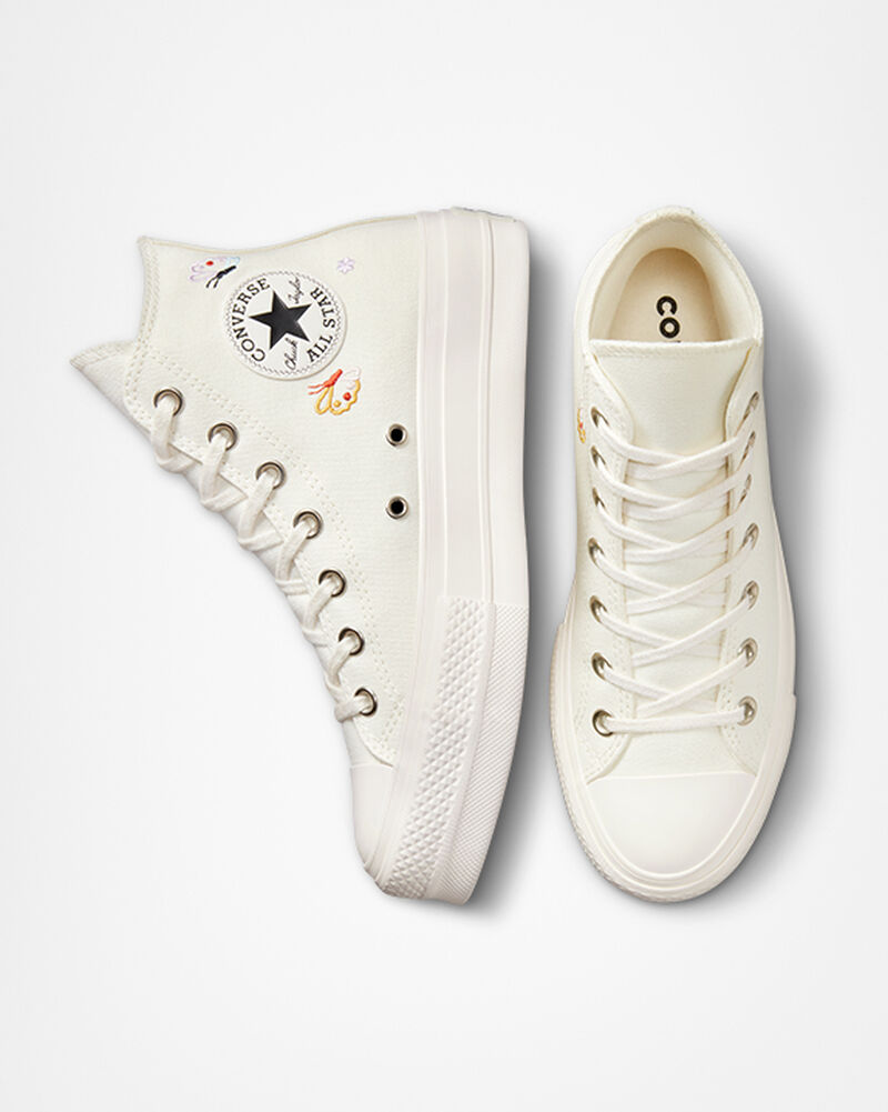 Dámské Boty Na Platformy Converse ​Chuck Taylor All Star Lift Butterfly Wings Růžové | 9643-KYHPD
