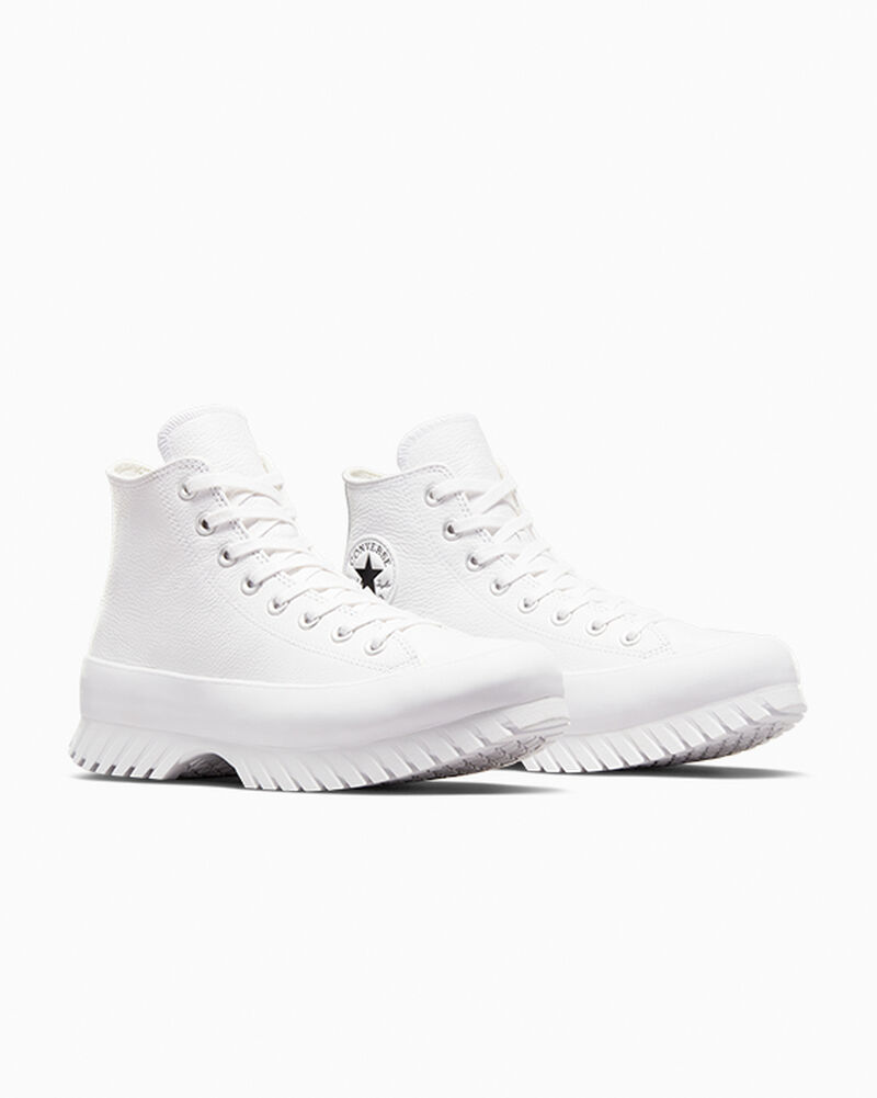 Dámské Boty Na Platformy Converse ​Chuck Taylor All Star Lugged 2.0 Læder Bílé Černé | 9704-IJUSM