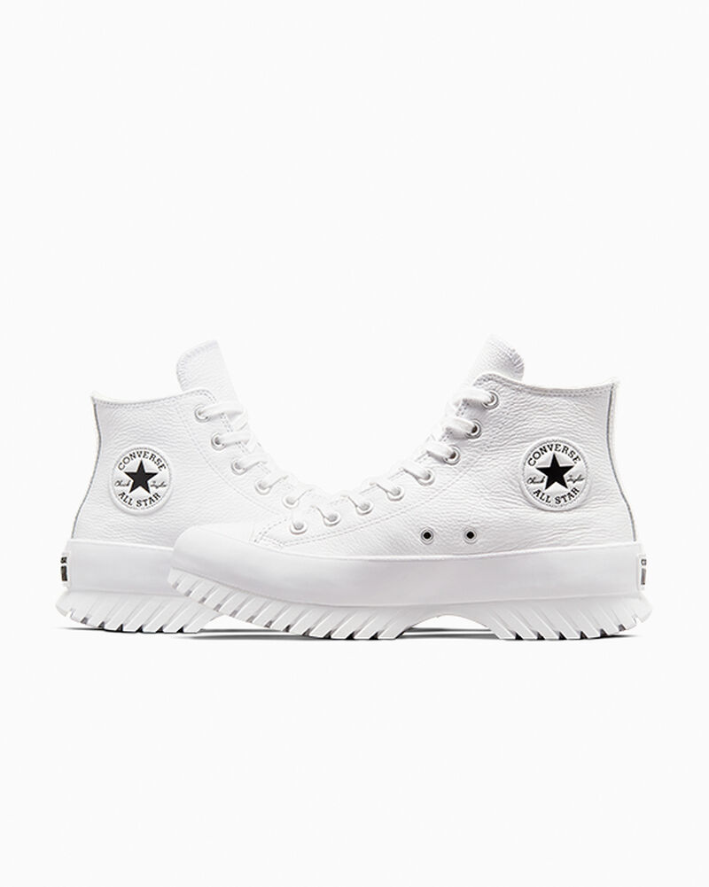 Dámské Boty Na Platformy Converse ​Chuck Taylor All Star Lugged 2.0 Læder Bílé Černé | 9704-IJUSM