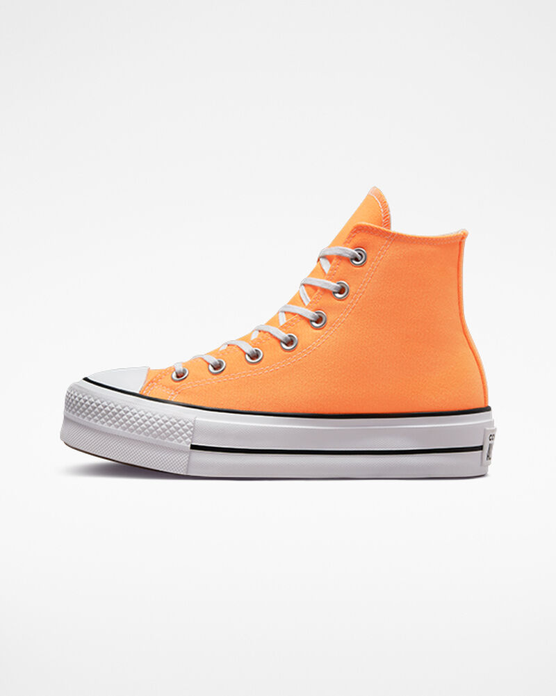 Dámské Boty Na Platformy Converse ​Chuck Taylor All Star Lift Seasonal Color Koralove Černé Bílé | 9803-GAILW