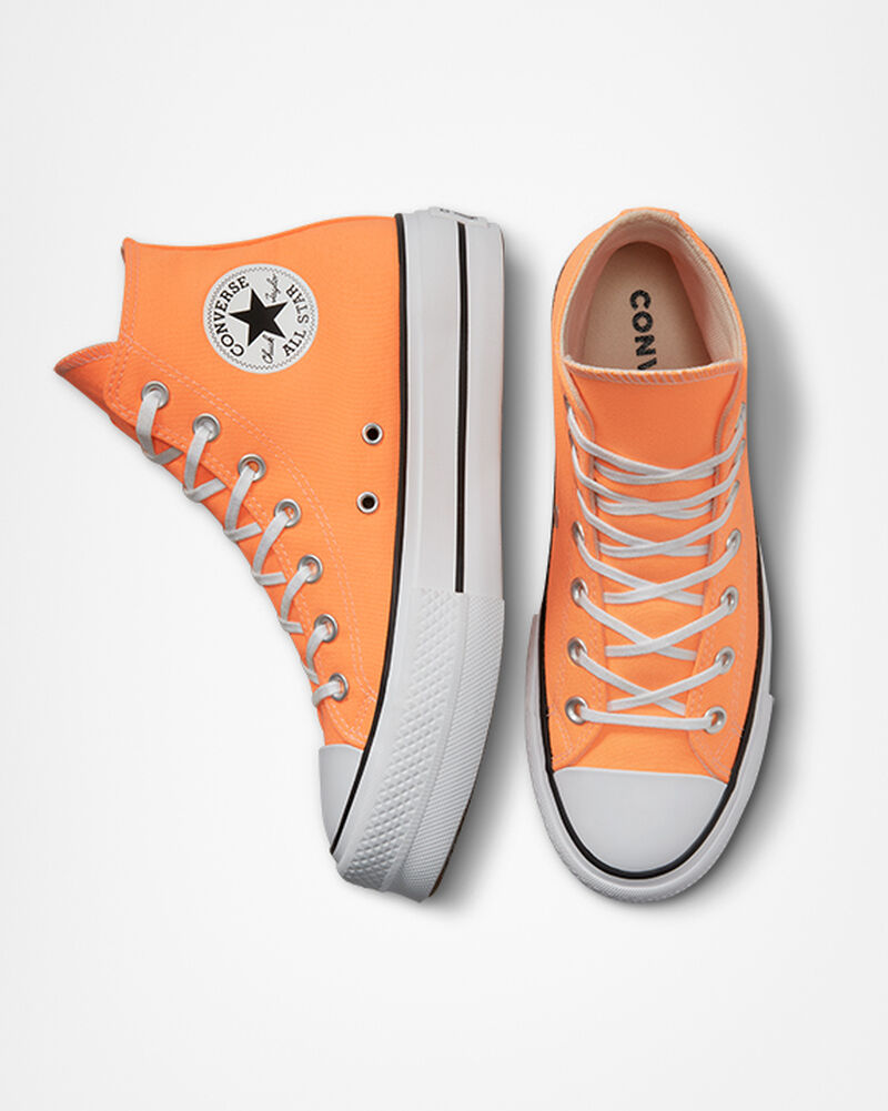 Dámské Boty Na Platformy Converse ​Chuck Taylor All Star Lift Seasonal Color Koralove Černé Bílé | 9803-GAILW