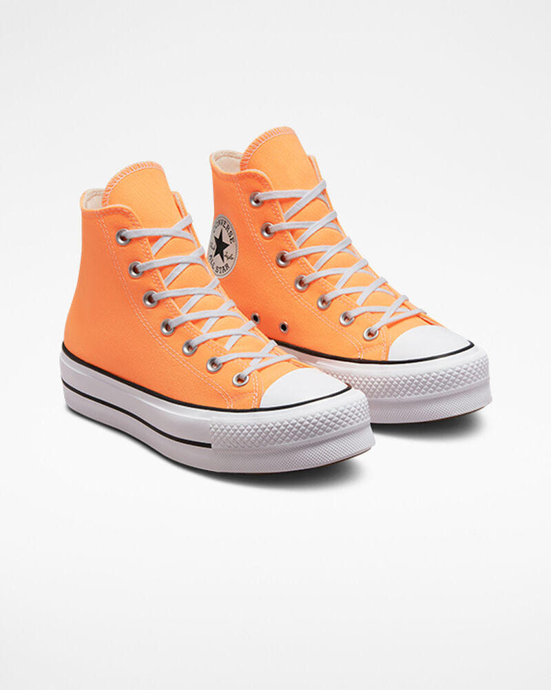Dámské Boty Na Platformy Converse ​Chuck Taylor All Star Lift Seasonal Color Koralove Černé Bílé | 9803-GAILW