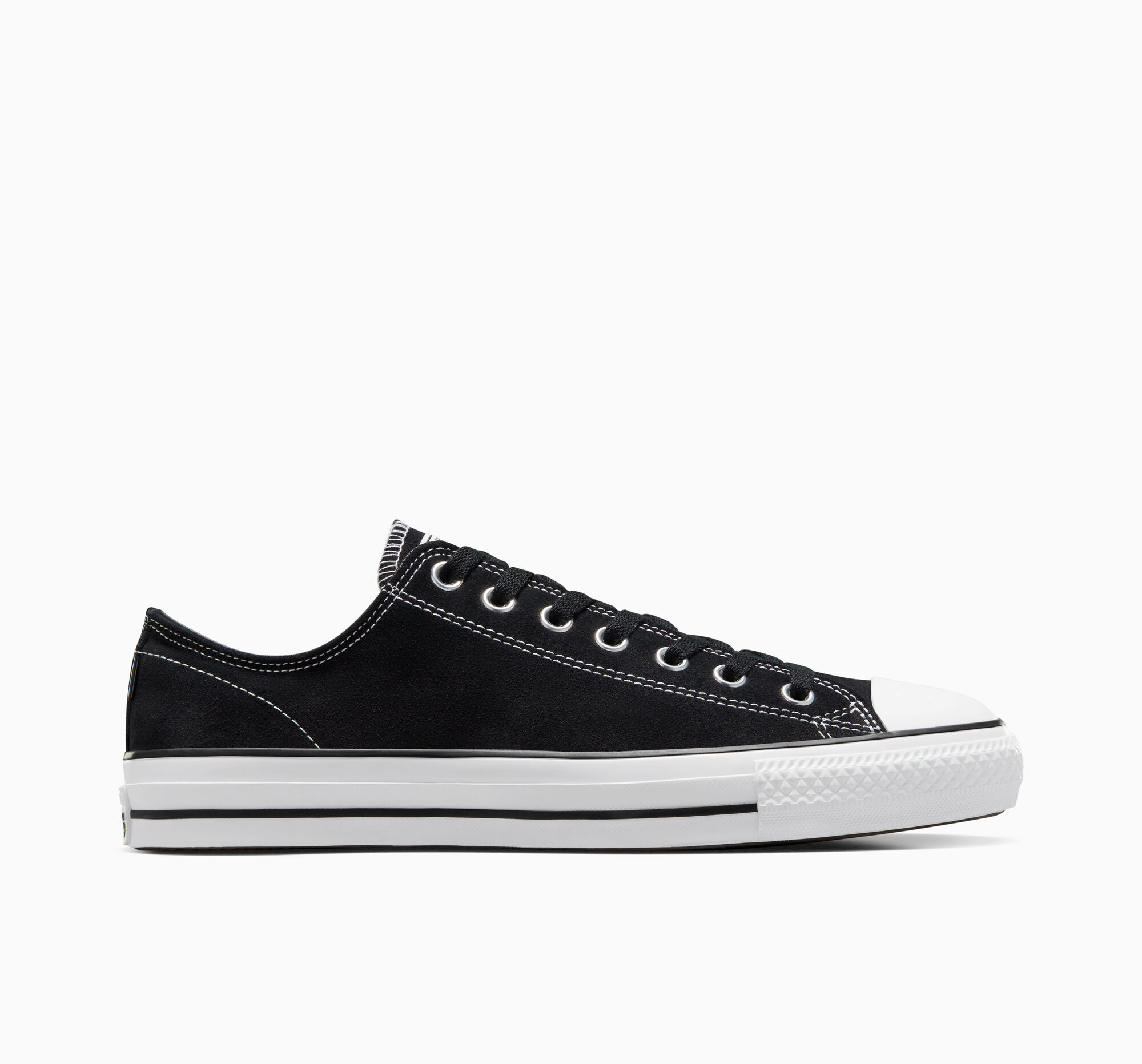 Dámské Nízké Converse ​CONS Chuck Taylor All Star Pro Semišové Skate Černé Černé Bílé | 9672-OKFJS