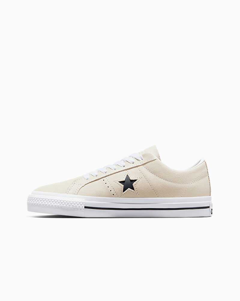Dámské Nízké Converse ​CONS One Star Pro Semišové Skate Bílé Černé | 4730-OUFXY